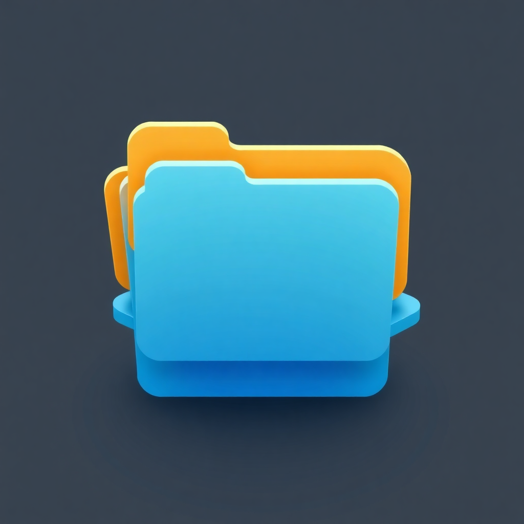 A stack of virtual folder icons, symbolizing layered and structured organization in digital file management.