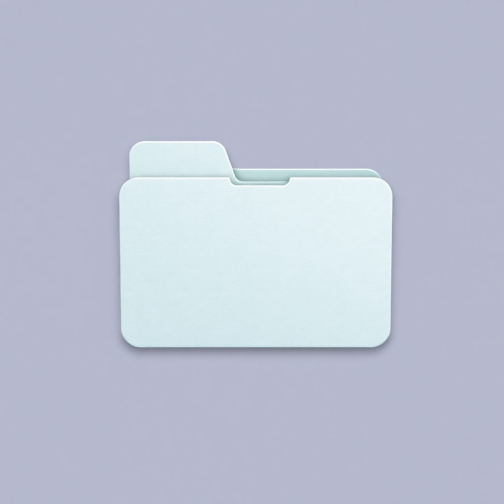 A classic folder icon design with a paper texture overlay, merging old school with new technology aesthetics.