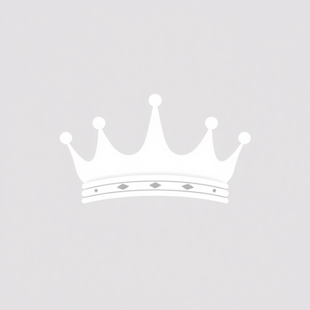 A flat monochrome vector image of a crown, its straightforward representation on a plain backdrop underscores simplicity in royal emblems.