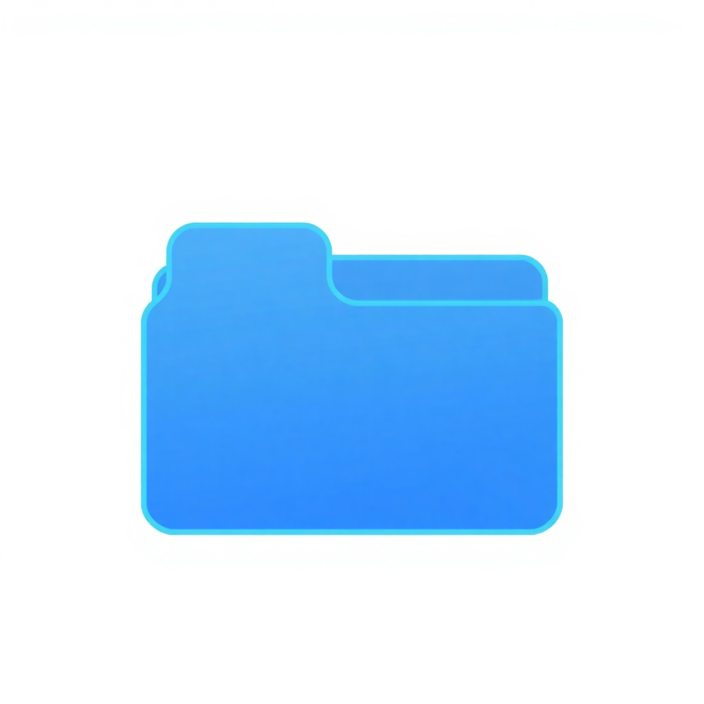 A close-up of a blue folder icon with a clear, crisp design, representing digital document storage.