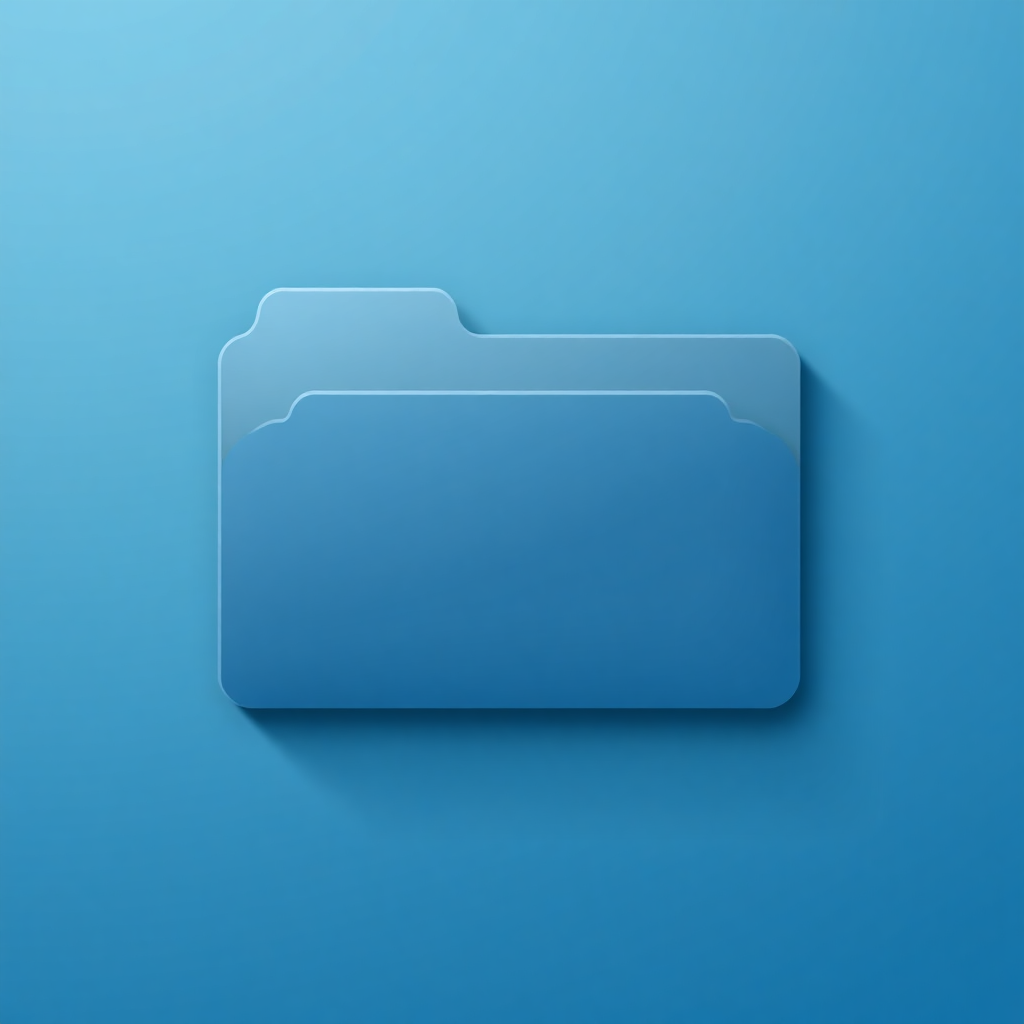 A unique folder icon with a shadow effect, creating an illusion of depth and multi-layered storage options.