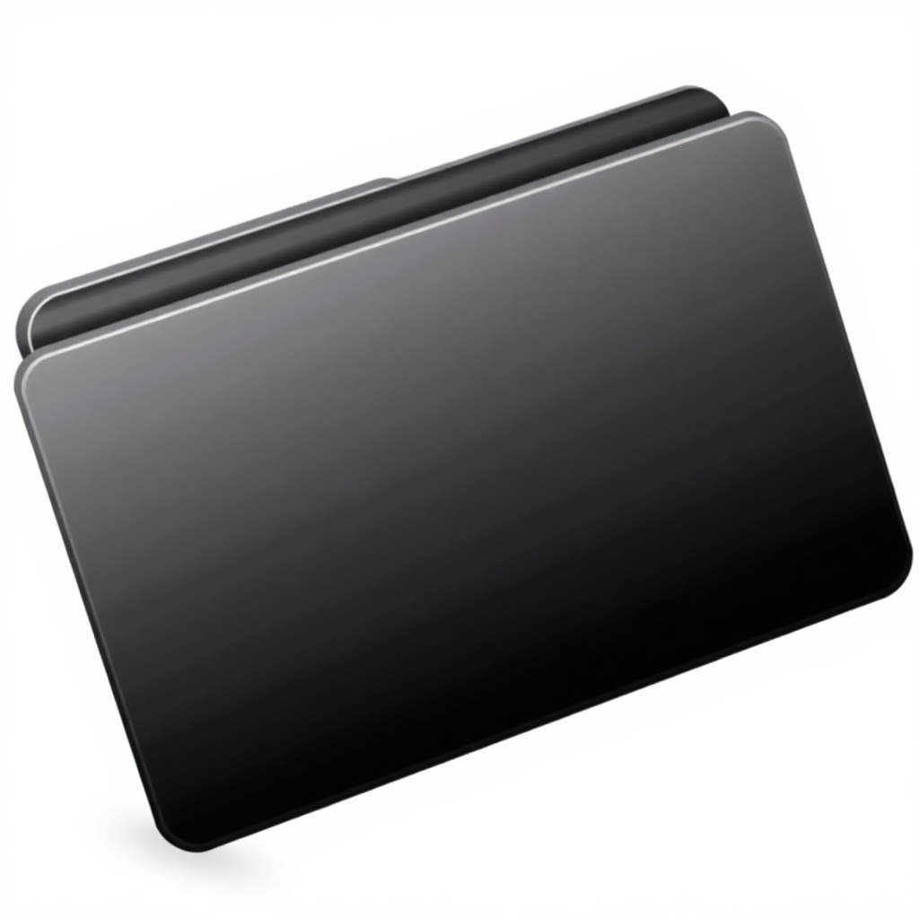 A sleek black folder icon, offering a professional and modern look, suitable for business and corporate use.